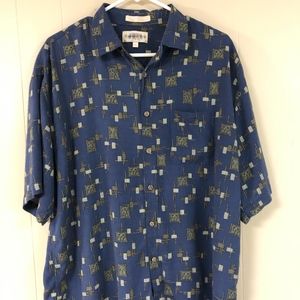 Campia Moda Rayon Hawaiian Blue Shirt XL
